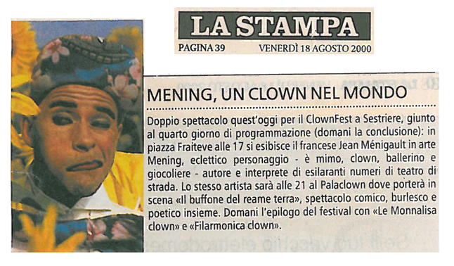 2000-18-08 LA STAMPA - BOUFFONNERUE